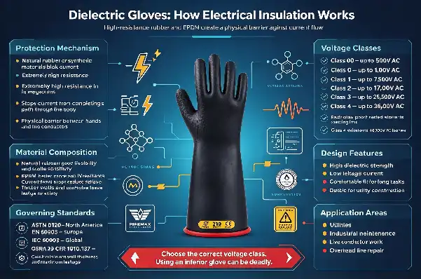 Class 2 Electrical Insulating Rubber Gloves