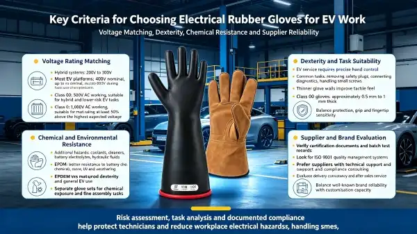 Key Criteria for Choosing Electrical Rubber Gloves for EV Work