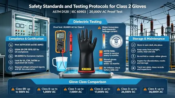 Class 2 electrical rubber gloves Class 2 electrical rubber gloves