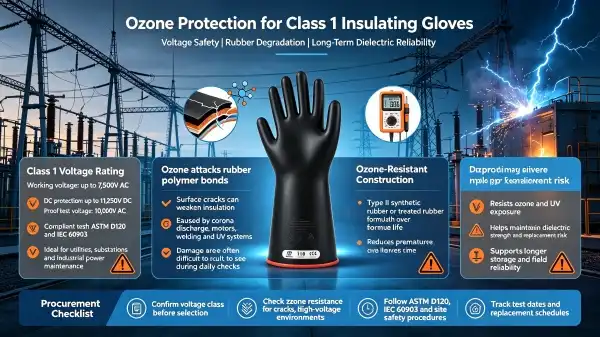 Class 1 Electrical Insulating Rubber Gloves