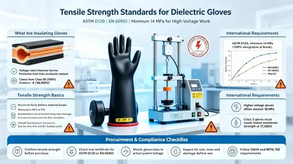 Class 2 Electrical Insulating Rubber Gloves