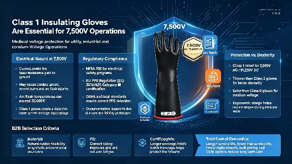 Class 1 Electrical Insulating Rubber Gloves