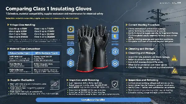 Class 1 Electrical Insulating Rubber Gloves