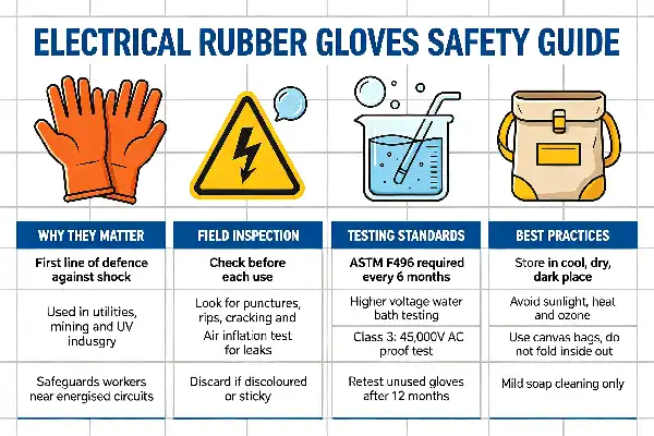 Class 0 Electrical Insulating Rubber Gloves