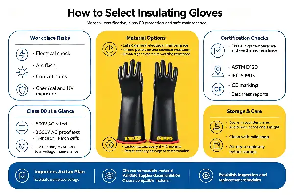 Class 2 Electrical Insulating Rubber Gloves