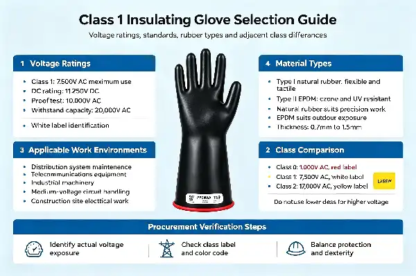 Class 1 Electrical Insulating Rubber Gloves Class 1 Electrical Insulating Rubber Gloves