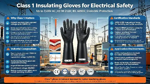 Class 1 Electrical Insulating Rubber Gloves Class 1 Electrical Insulating Rubber Gloves