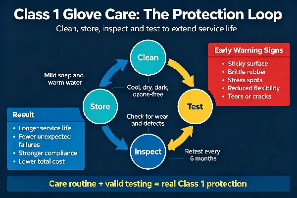 Class 1 Electrical Insulating Rubber Gloves