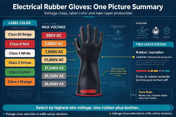 Class 0 Electrical Insulating Rubber Gloves