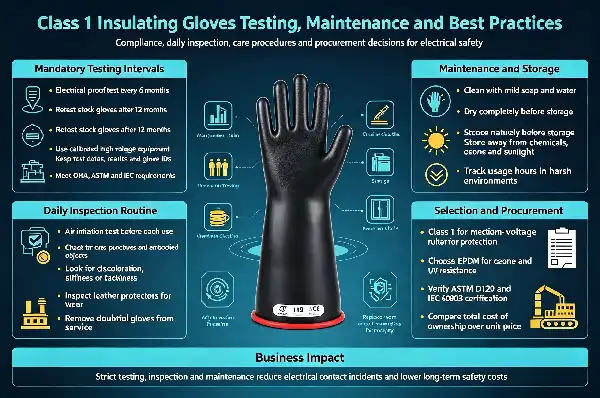 Class 1 Electrical Insulating Rubber Gloves