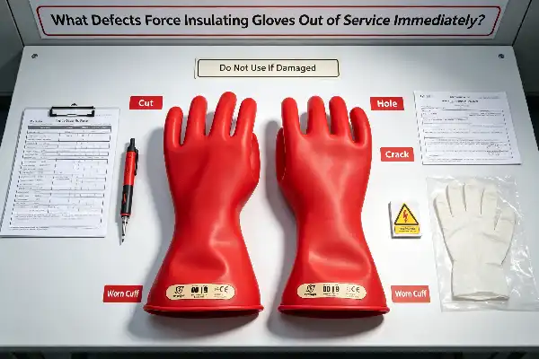 What Defects Force Insulating Gloves Out of Service Immediately?